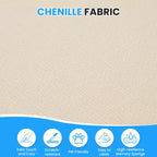 Mjkone Canapé d'angle en chenille 99'' avec méridienne incurvée, canapé 3 places Cloud moderne