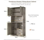 Meuble de cuisine avec support pour micro-ondes, buffet de rangement haut avec tiroirs pour salle à manger et salon
