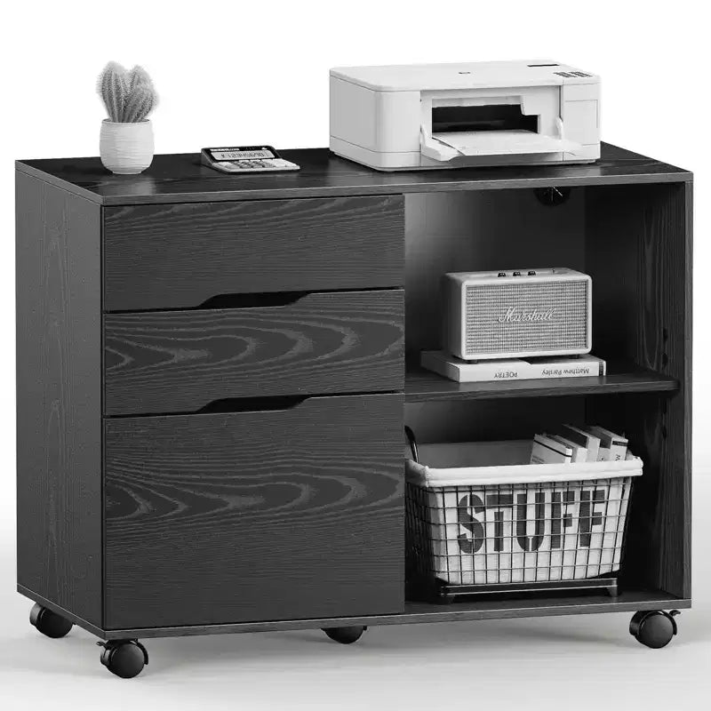 MAYEERTY 3-Drawer Rolling Lateral File Cabinet
