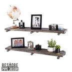 RESTORE Étagères Boulder noires de 36 po avec supports droits par Pipe Decor