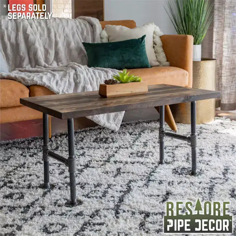 Plateau de table basse RESTORE Trail en bois massif marron par Pipe Decor