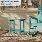 Table d'appoint d'extérieur carrée en PEHD, table de patio Adirondack durable pour la plage/véranda, résistante aux intempéries et facile à assembler