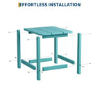 Table d'appoint d'extérieur carrée en PEHD, table de patio Adirondack durable pour la plage/véranda, résistante aux intempéries et facile à assembler