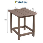 Table d'appoint d'extérieur carrée en PEHD, table de patio Adirondack durable pour la plage/véranda, résistante aux intempéries et facile à assembler