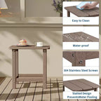 Table d'appoint d'extérieur carrée en PEHD, table de patio Adirondack durable pour la plage/véranda, résistante aux intempéries et facile à assembler