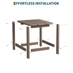 Table d'appoint d'extérieur carrée en PEHD, table de patio Adirondack durable pour la plage/véranda, résistante aux intempéries et facile à assembler