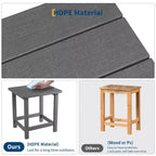 Table d'appoint d'extérieur carrée en PEHD, table de patio Adirondack durable pour la plage/véranda, résistante aux intempéries et facile à assembler