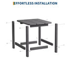 Table d'appoint d'extérieur carrée en PEHD, table de patio Adirondack durable pour la plage/véranda, résistante aux intempéries et facile à assembler