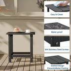 Table d'appoint d'extérieur carrée en PEHD, table de patio Adirondack durable pour la plage/véranda, résistante aux intempéries et facile à assembler