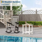 Table d'appoint d'extérieur carrée en PEHD, table de patio Adirondack durable pour la plage/véranda, résistante aux intempéries et facile à assembler