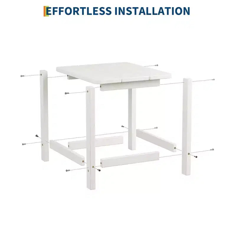 Table d'appoint d'extérieur carrée en PEHD, table de patio Adirondack durable pour la plage/véranda, résistante aux intempéries et facile à assembler