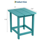 Table d'appoint d'extérieur carrée en PEHD, table de patio Adirondack durable pour la plage/véranda, résistante aux intempéries et facile à assembler