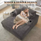 60 chaises longues surdimensionnées d'intérieur, canapé-lit rembourré, fauteuil de lecture confortable en peluche moelleuse, canapé-lit douillet, pour salon, chambre, maison