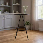 Table de bar HomeRoots 31 en bois arrondi et fer noir