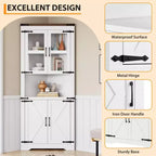 Meuble d'angle de ferme, Meuble de rangement d'angle haut avec porte vitrée et étagères réglables, Meuble de salle de bain avec rangement pour salon, salle de bain