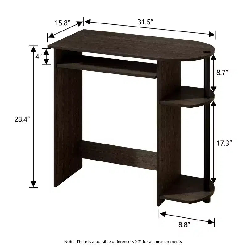 HOMLUX Bureau d'ordinateur large de 15 po avec plateau à clavier et 2 compartiments