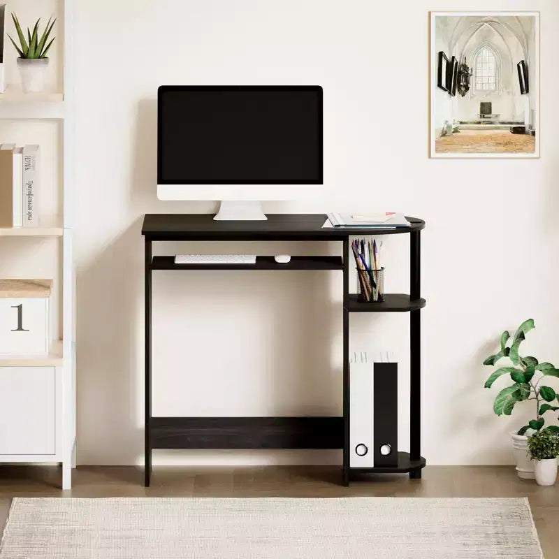 HOMLUX Bureau d'ordinateur large de 15 po avec plateau à clavier et 2 compartiments