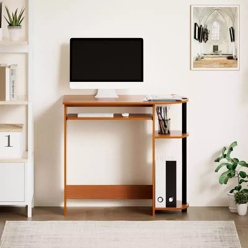 HOMLUX Bureau d'ordinateur large de 15 po avec plateau à clavier et 2 compartiments