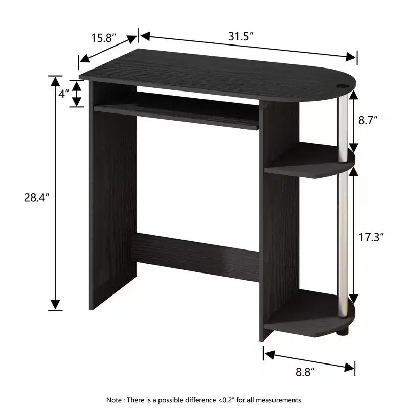 HOMLUX Bureau d'ordinateur large de 15 po avec plateau à clavier et 2 compartiments