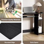HOMLUX Bureau d'ordinateur large de 15 po avec plateau à clavier et 2 compartiments