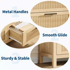 Commode à 7 tiroirs GustoWave avec façades texturées, meuble TV pour téléviseurs jusqu'à 65", pour grand coffre de rangement pour chambre, salon, entrée