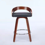 MAYEERTY Tabourets de bar pivotants - Dossier bas, cadre en bois, coussin moelleux, hauteur d'assise de 63,5 cm, lot de 2