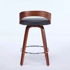 MAYEERTY Tabourets de bar pivotants - Dossier bas, cadre en bois, coussin moelleux, hauteur d'assise de 63,5 cm, lot de 2