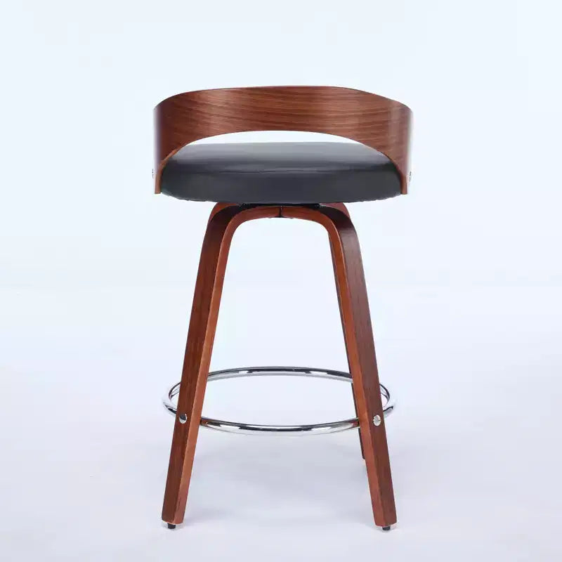 MAYEERTY Tabourets de bar pivotants - Dossier bas, cadre en bois, coussin moelleux, hauteur d'assise de 63,5 cm, lot de 2