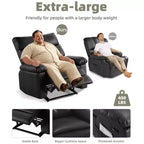Fauteuil inclinable surdimensionné, canapé inclinable manuel pour adultes, rembourrage en éponge 1,5X, canapé simple ergonomique, porte-gobelets, pour salon