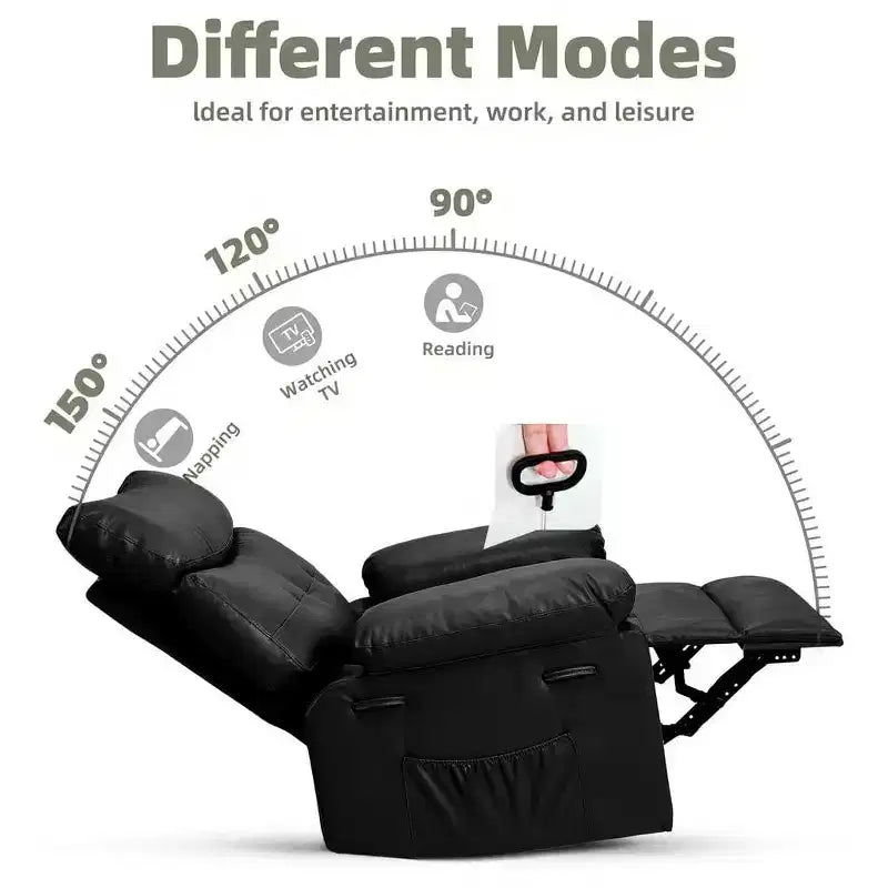 Fauteuil inclinable surdimensionné, canapé inclinable manuel pour adultes, rembourrage en éponge 1,5X, canapé simple ergonomique, porte-gobelets, pour salon