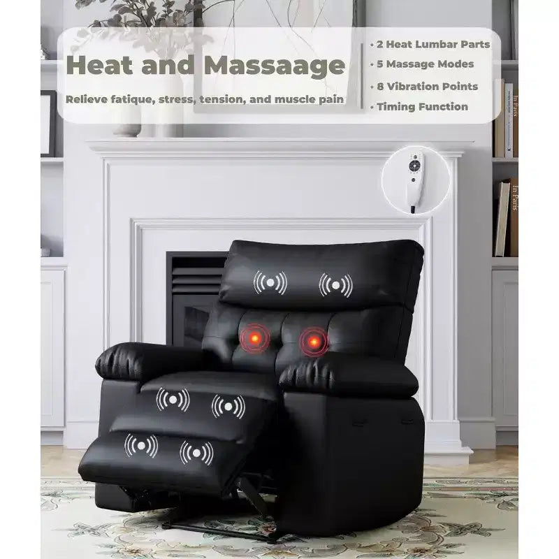 Fauteuil inclinable surdimensionné, canapé inclinable manuel pour adultes, rembourrage en éponge 1,5X, canapé simple ergonomique, porte-gobelets, pour salon