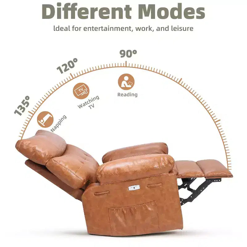 Fauteuil inclinable surdimensionné, canapé inclinable manuel pour adultes, rembourrage en éponge 1,5X, canapé simple ergonomique, porte-gobelets, pour salon