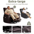 Fauteuil inclinable surdimensionné, canapé inclinable manuel pour adultes, rembourrage en éponge 1,5X, canapé simple ergonomique, porte-gobelets, pour salon