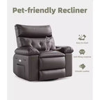 Fauteuil inclinable surdimensionné, canapé inclinable manuel pour adultes, rembourrage en éponge 1,5X, canapé simple ergonomique, porte-gobelets, pour salon
