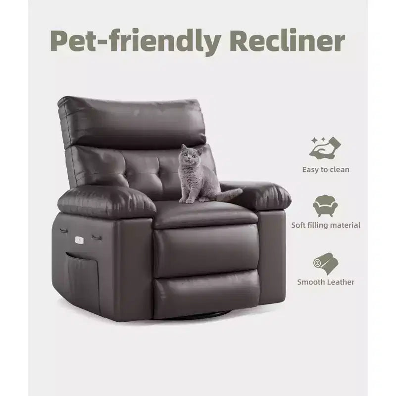 Fauteuil inclinable surdimensionné, canapé inclinable manuel pour adultes, rembourrage en éponge 1,5X, canapé simple ergonomique, porte-gobelets, pour salon
