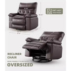 Fauteuil inclinable surdimensionné, canapé inclinable manuel pour adultes, rembourrage en éponge 1,5X, canapé simple ergonomique, porte-gobelets, pour salon