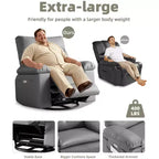 Fauteuil inclinable surdimensionné, canapé inclinable manuel pour adultes, rembourrage en éponge 1,5X, canapé simple ergonomique, porte-gobelets, pour salon