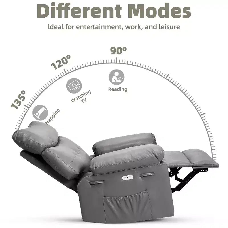 Fauteuil inclinable surdimensionné, canapé inclinable manuel pour adultes, rembourrage en éponge 1,5X, canapé simple ergonomique, porte-gobelets, pour salon