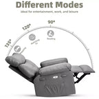 Fauteuil inclinable surdimensionné, canapé inclinable manuel pour adultes, rembourrage en éponge 1,5X, canapé simple ergonomique, porte-gobelets, pour salon