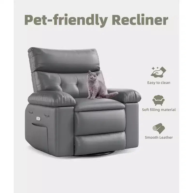 Fauteuil inclinable surdimensionné, canapé inclinable manuel pour adultes, rembourrage en éponge 1,5X, canapé simple ergonomique, porte-gobelets, pour salon