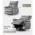 Fauteuil inclinable surdimensionné, canapé inclinable manuel pour adultes, rembourrage en éponge 1,5X, canapé simple ergonomique, porte-gobelets, pour salon