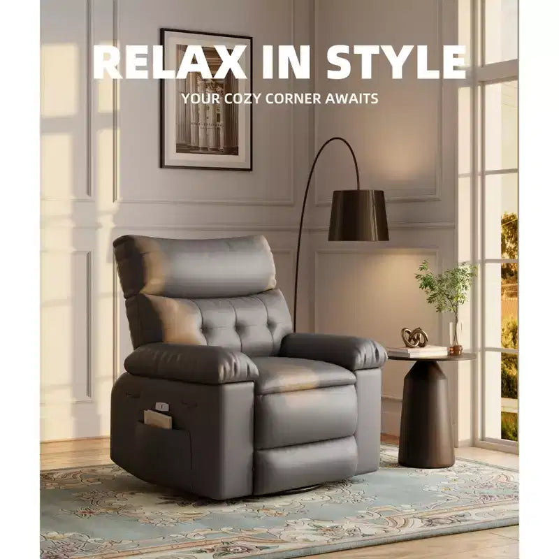 Fauteuil inclinable surdimensionné, canapé inclinable manuel pour adultes, rembourrage en éponge 1,5X, canapé simple ergonomique, porte-gobelets, pour salon