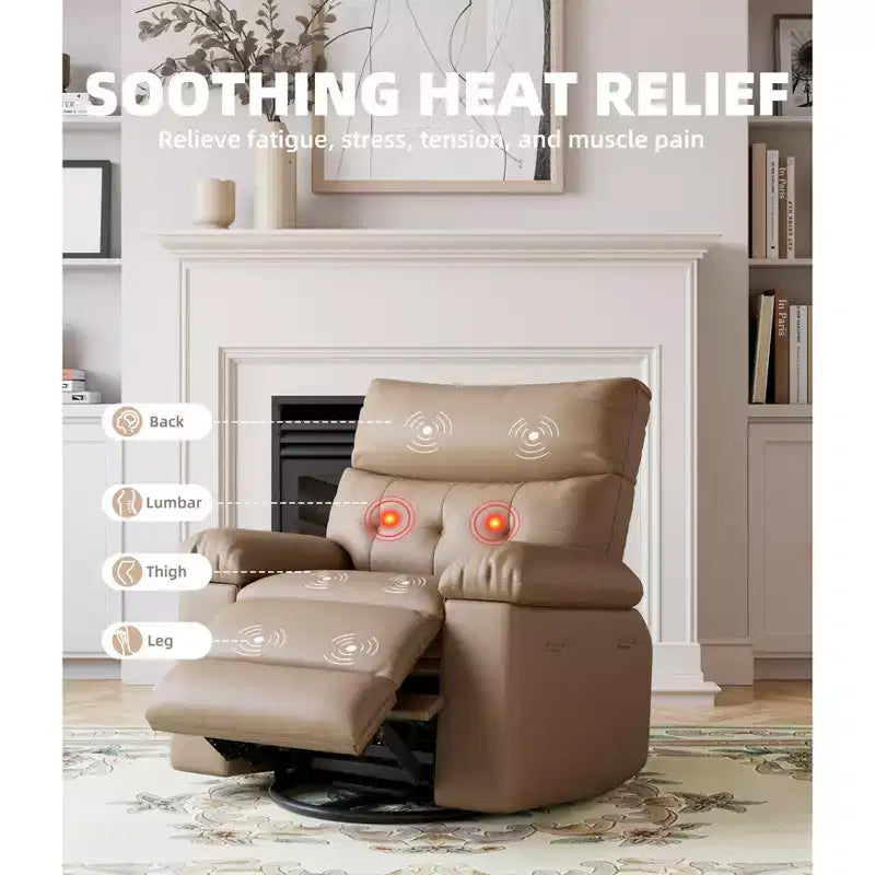 Fauteuil inclinable surdimensionné, canapé inclinable manuel pour adultes, rembourrage en éponge 1,5X, canapé simple ergonomique, porte-gobelets, pour salon