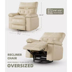 Fauteuil inclinable surdimensionné, canapé inclinable manuel pour adultes, rembourrage en éponge 1,5X, canapé simple ergonomique, porte-gobelets, pour salon