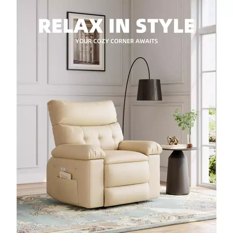 Fauteuil inclinable surdimensionné, canapé inclinable manuel pour adultes, rembourrage en éponge 1,5X, canapé simple ergonomique, porte-gobelets, pour salon