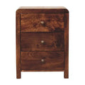 HomeRoots 24 Walnut Solid Wood Three Drawer Nightstand