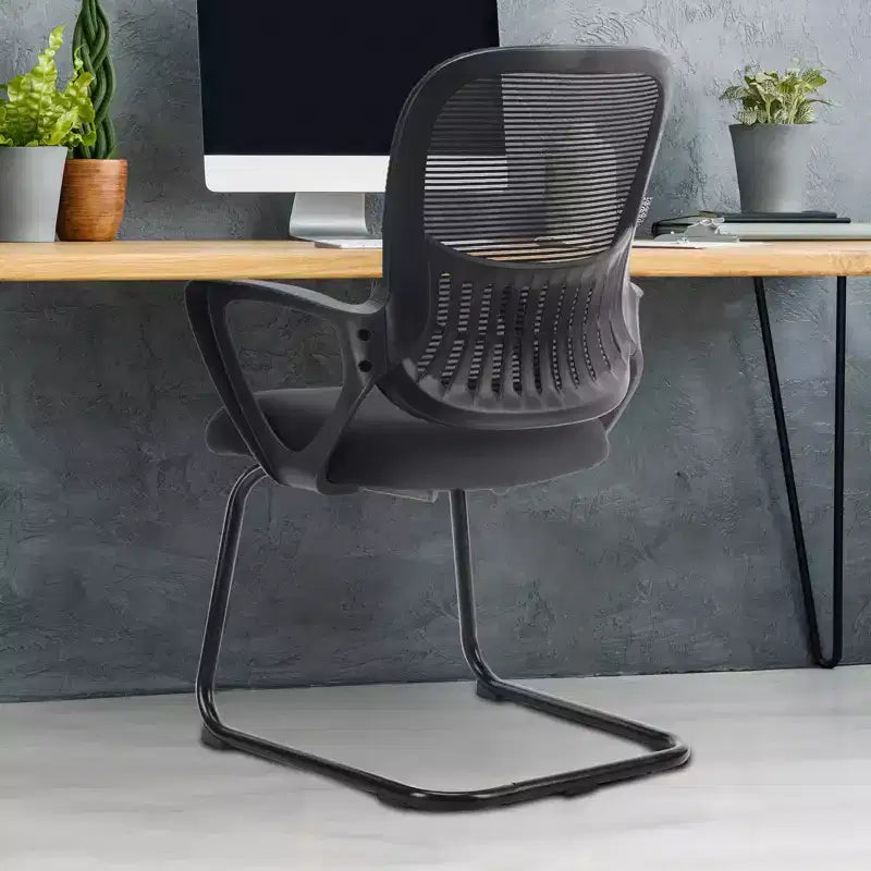 Chaise de bureau ergonomique Okak avec assise rembourrée, chaise d'ordinateur avec accoudoirs et soutien lombaire, chaise de bureau pour salle de lecture, bureau