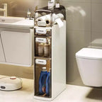 4-Tier Slim Storage Cabinet Wide Freestanding Organizer with, for Bathroom, Kitchen,