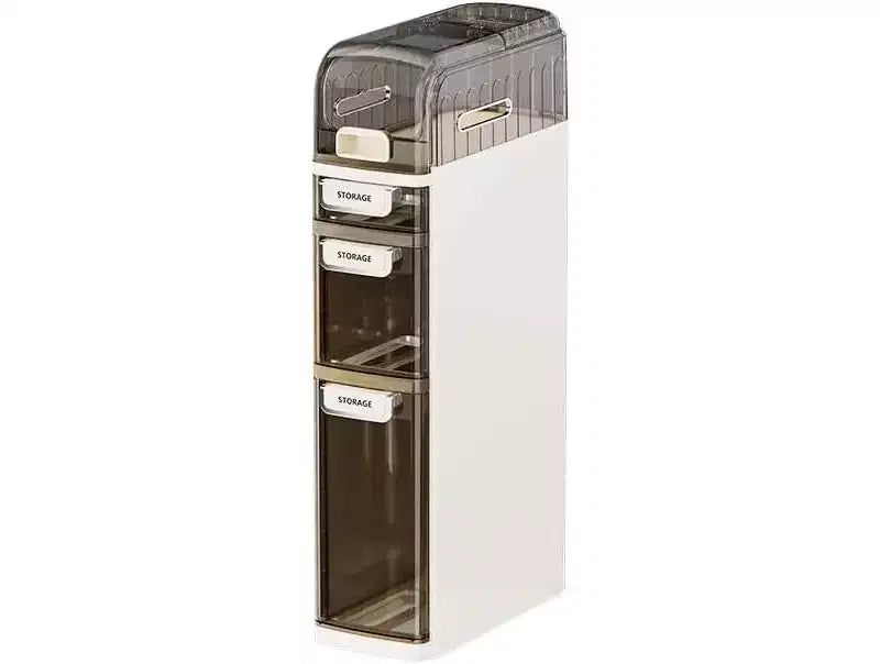 Meuble de rangement étroit à 4 niveaux, organisateur autoportant large avec, pour salle de bain, cuisine,