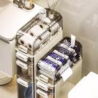 Meuble de rangement étroit à 4 niveaux, organisateur autoportant large avec, pour salle de bain, cuisine,